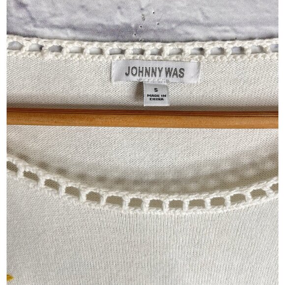 JOHNNY WAS Women's Cream Whimsical Cashmere Blend Sweater Top Small - Picture 3 of 5